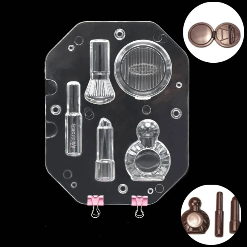 Polycarbonate Mold Big Size 3D Cosmetics Chocolate Mold Stereo Lipstick Mascara Candy Polycarbonate Magnetic Mold Baking DIY