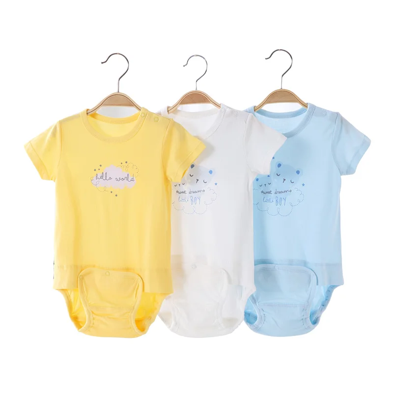 Baby clothes bodysuit kids clothes baby summer boy girl clothes modal baby round neck short sleeves children clothing overalls