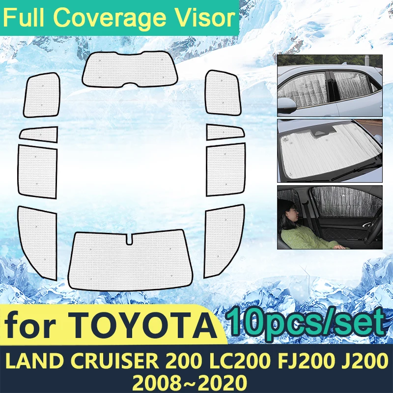 

Full Cover Sunshades For Toyota Land Cruiser 200 LC200 FJ200 J200 2008~2020 Car Sun Windshields Side Window Shaby Accessories