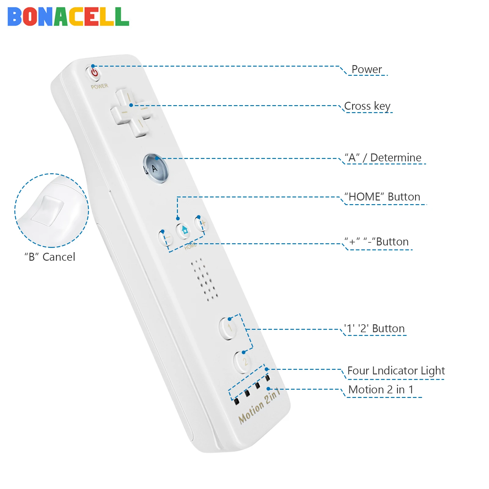 닌텐도 Wii 조이스틱용 무선 원격 게임 패드 컨트롤러 세트, 옵션 모션 플러스, 실리콘 케이스 포함, 2 in 1