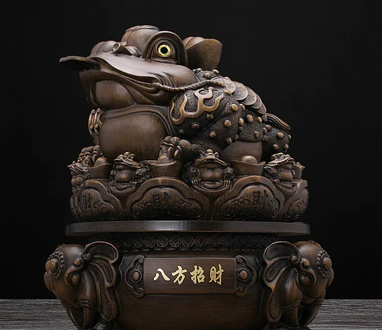 Golden Toad Chinese Style Decoration for Money At Home, Wine Cabinet, Living Room Decoration, Resin  Handicraft Shop Gifts