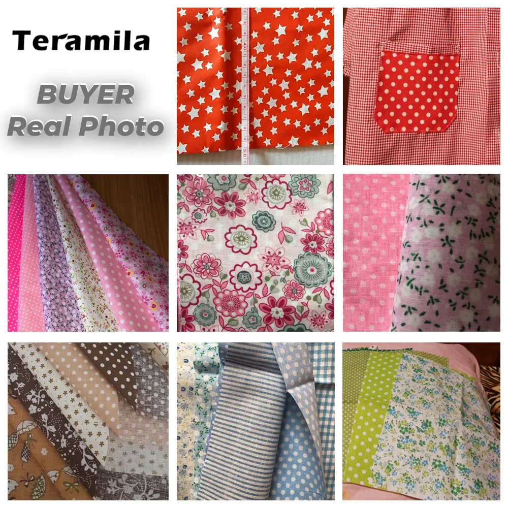 Teramila 7 or 8 Pcs/Set 30x30cm/25x25cm Sewing Cloth Telas Patchwork Quilt Fabrics Handmade Cotton Tissues Fabric for Needlework