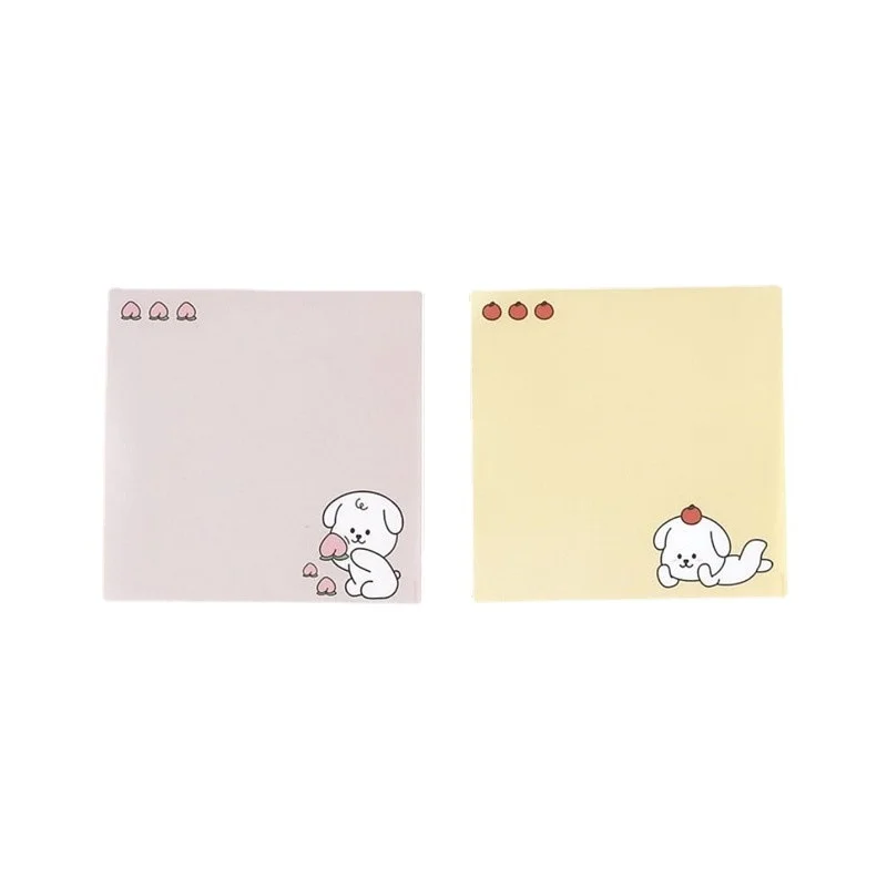 Cartoon Cute Puppy Apple Peach Memo Pad Student Learning Notepad Kawaii Message Paper Kpop Stationery School Supplies 50 Sheets