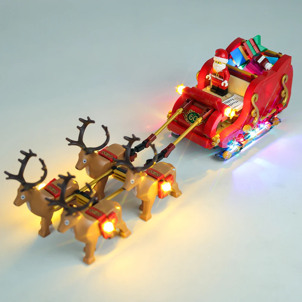 LED Light Kit For Christmas 40499 Santa\'s Sleigh Reindeer Bricks Toys Collectible Building Blocks Collectible Lamp Set No Model