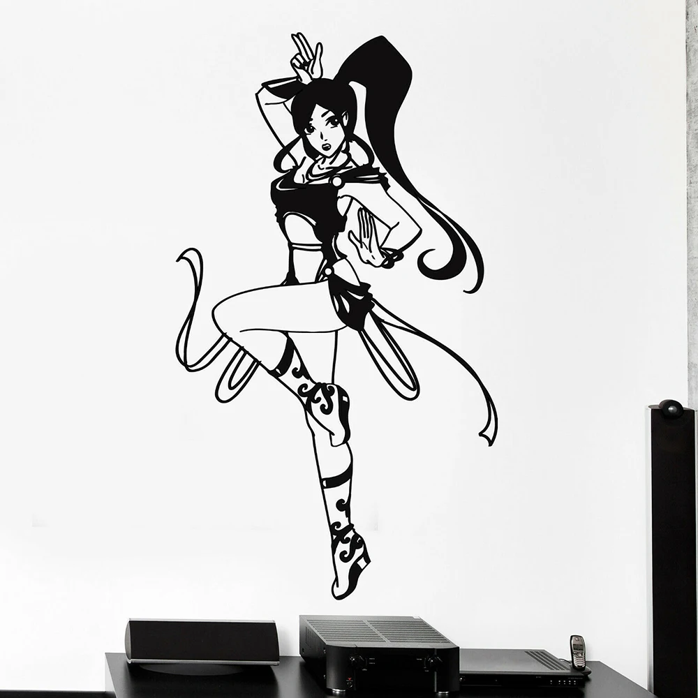 Cartoon Anime Girl Wall Decal Manga Decor Teen Room Stickers Mural for Boys Gifts PVC Decals Home Decoration P896