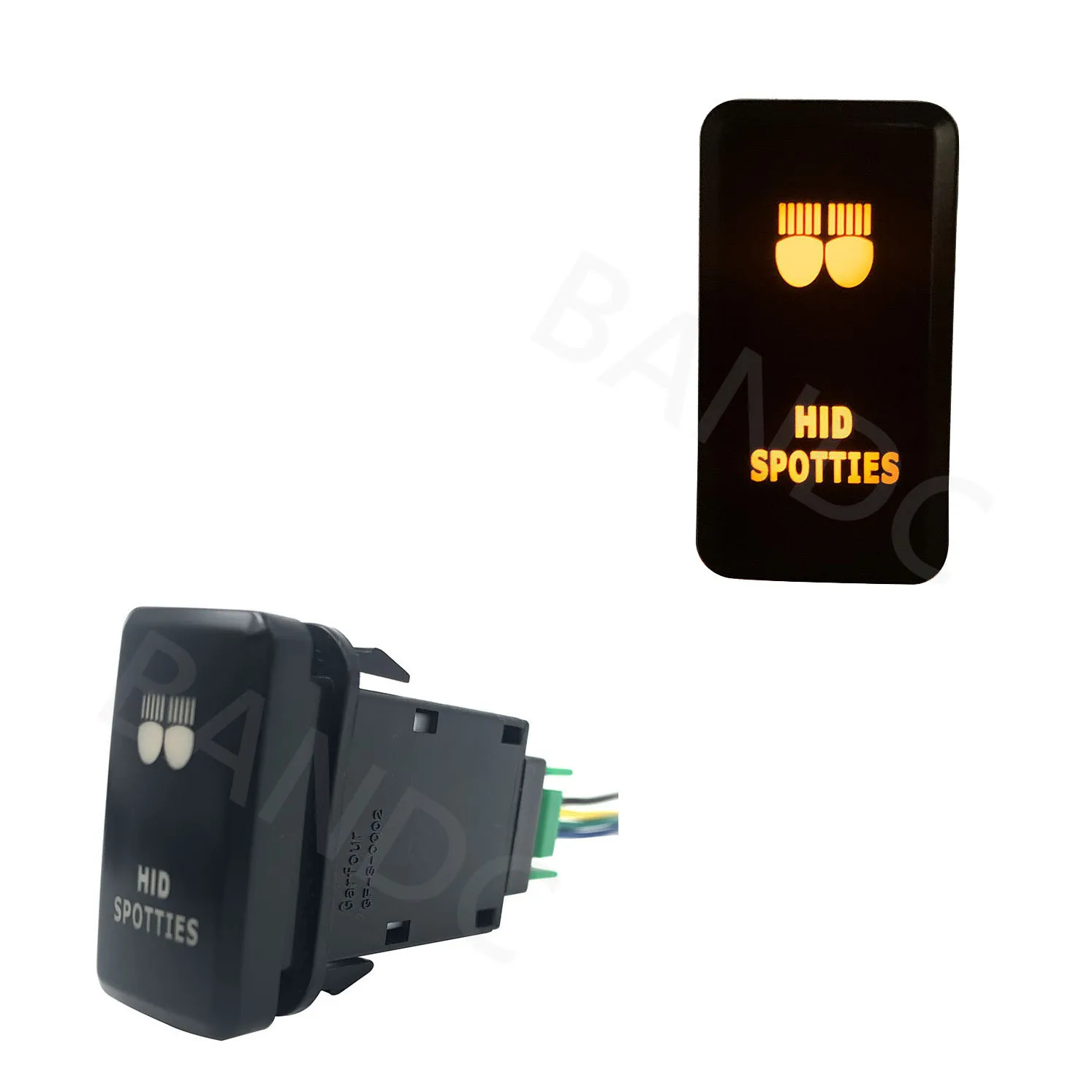 

Orange Led Light，HID SPOTTIES Push Switch for Toyota Prado FJ Cruiser Hilux, Toyota Car Accessory, 3Amp 12V,+ Wiring Connector