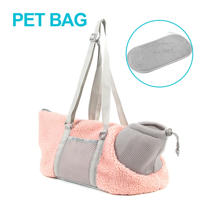 Portable Dog Bag Cat Single Shoulder Bags Autumn Winter Breathable Mesh Surface Puppy Kitten Bags Travel Pet Carrier Handbags