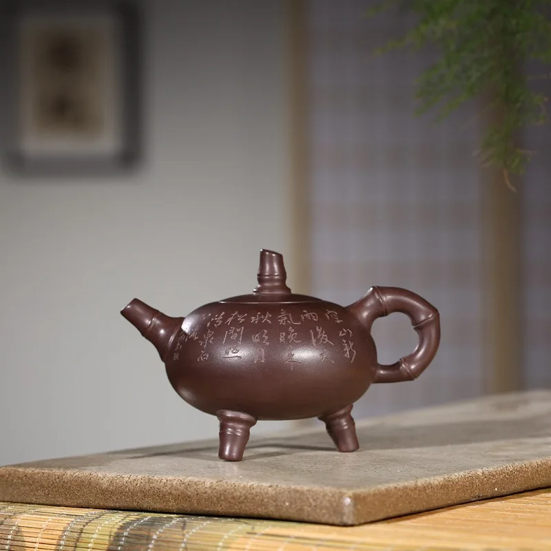 

Chen Miao handmade undressed ore purple clay pot with three legs household kung fu tea flowers goods delivery