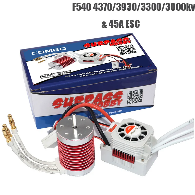 Platinum Set Waterproof F540 3930KV 4370KV Brushless Motor with 45A ESC RC Car Part Kit for 1/10 1/12 RC Car Truck Model Toys