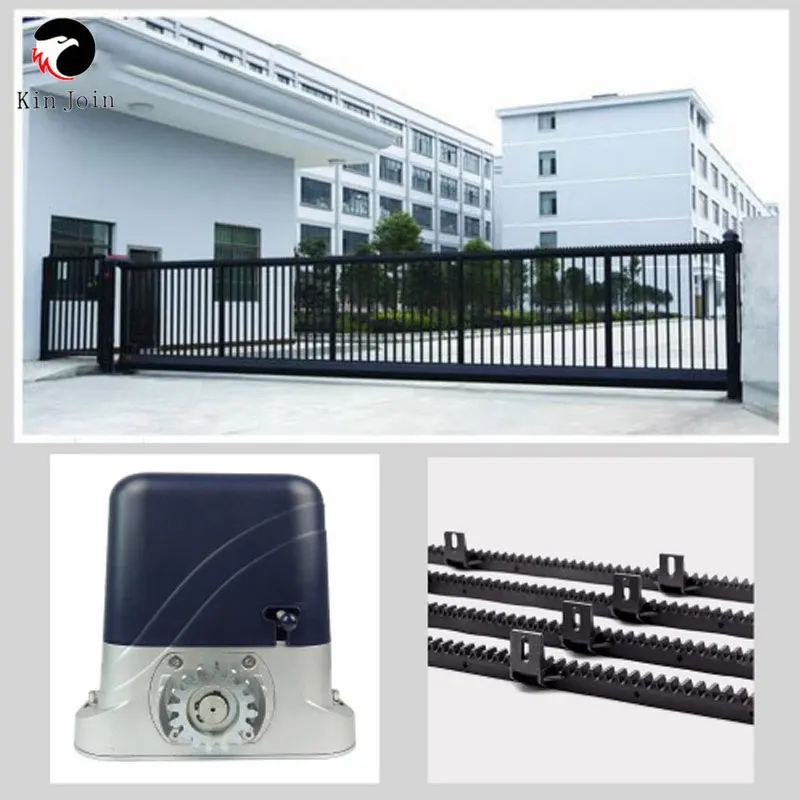 DC24V 500KG Driven Gear Automatic Solar Sliding Gate Operator Opener With 4m Nylon Racks 1 Flash Light 1 Pair Of Photocells