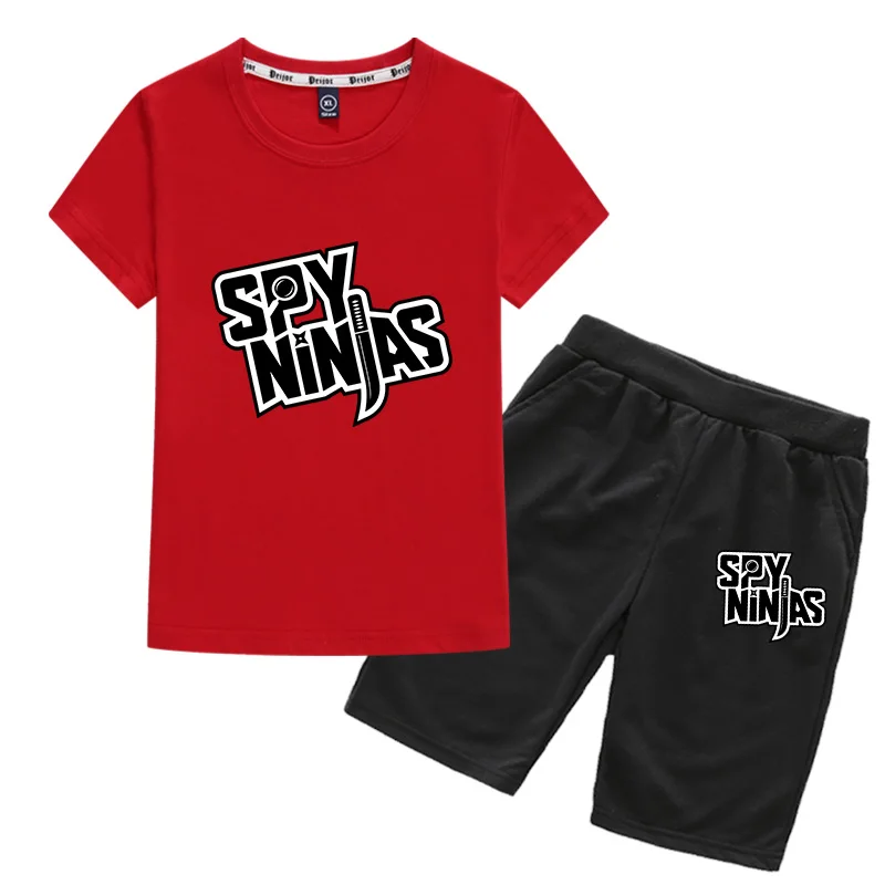 

SPY NINJAS Children's Pajamas Short-Sleeved Tshirt + Trousers Sports Set Kids Pyjamas Kids Pajamas Baby Sleepers Sleepwear