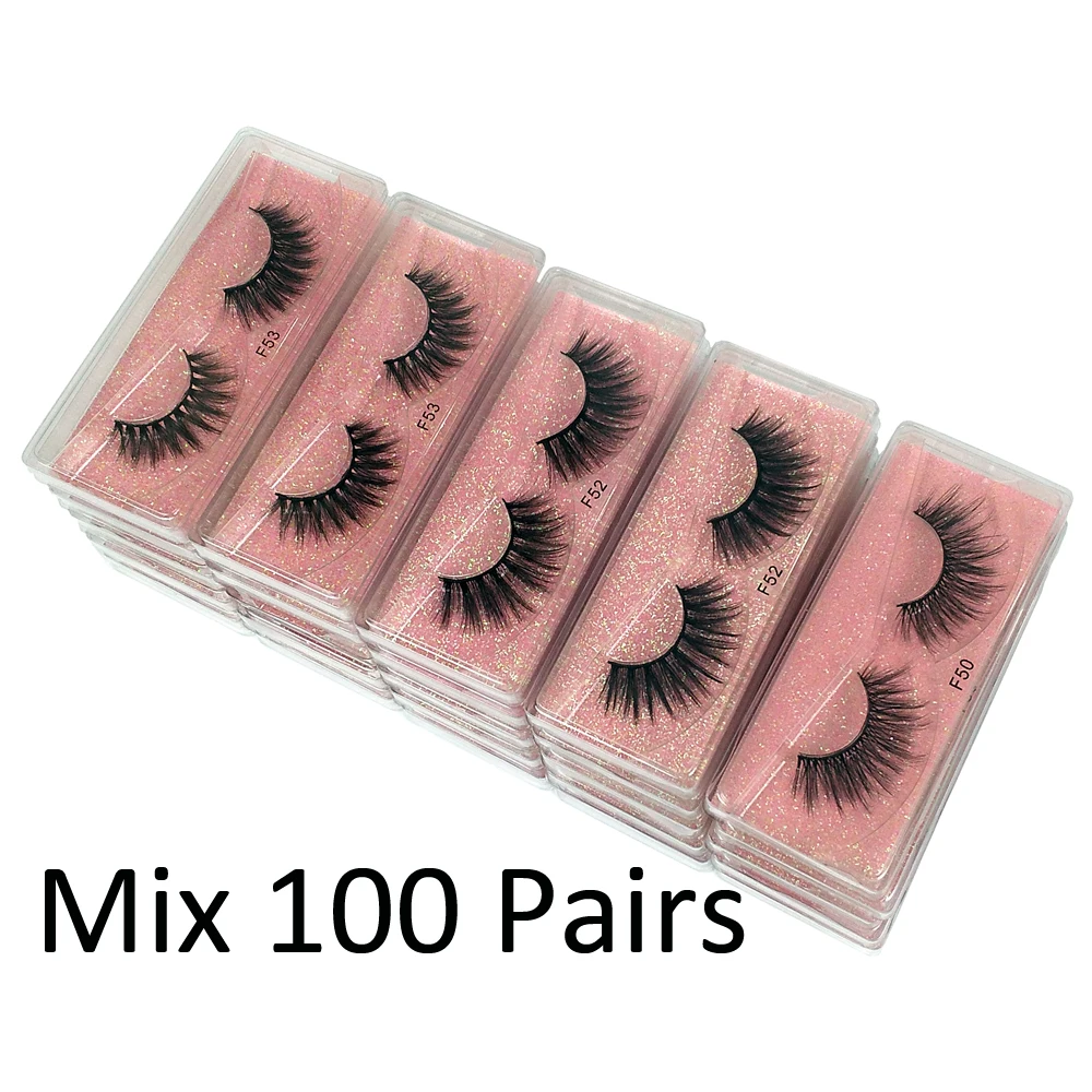 Lashes Bulk Wholesale 30/50/100 Pairs 3d Mink Lashes Bulk Natural False Eyelashes Makeup Fluffy False Lash Mink Eyelashes Pack