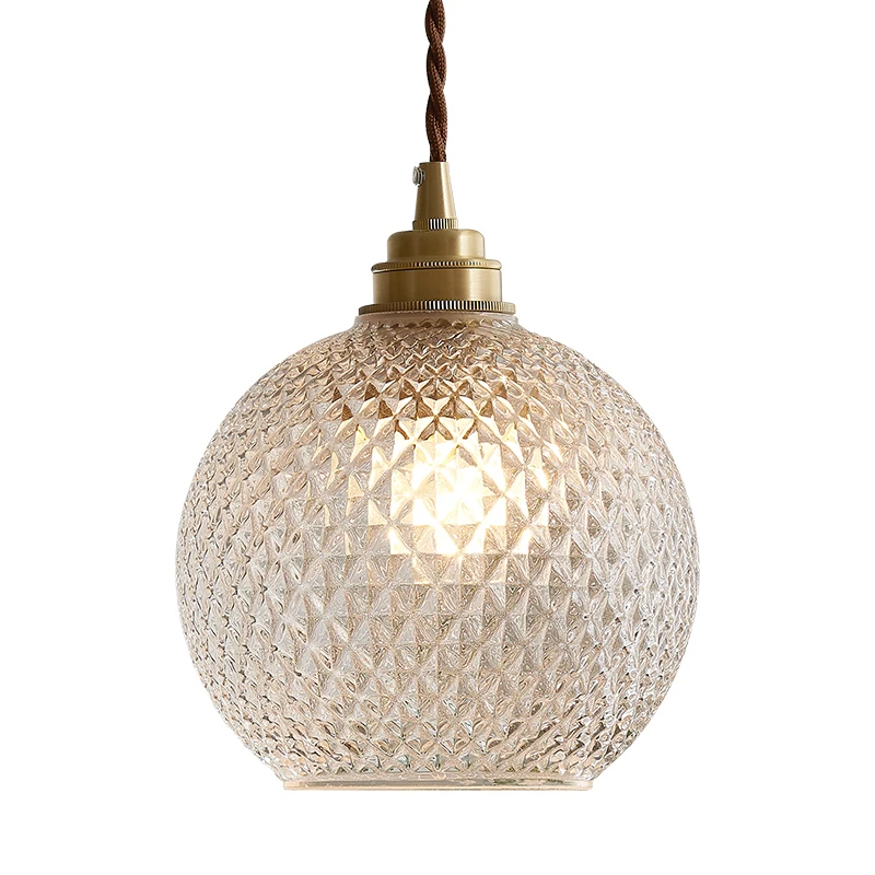 New Japanese style retro brass INS chandelier Northern Europe contracted small fresh glass restaurant bar corridor bedside lamp