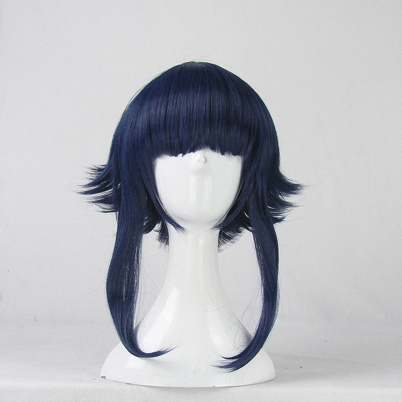 Anime Hyuga Hinata Cosplay Wigs Black Blue Mix Synthetic Hair Fluffy Party Carnival Role Play Wig + Wig Cap