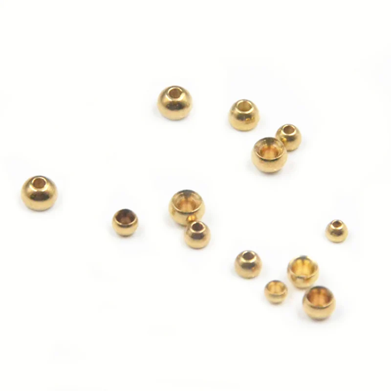 60pcs Fly Tying Brass Beads Larvae Nymphs Pupae Head Bead Size 2.5mm/3.0mm/3.5mm/4.0mm Durable Copper Bead Streamers&Wet Flies