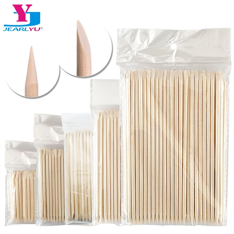 500 Pcs/Lot Orange Sticks Multi Size Wooden Nail Sticks Professional Pedicure Cuticle Pusher Manicure Design DIY Nail Care Tools