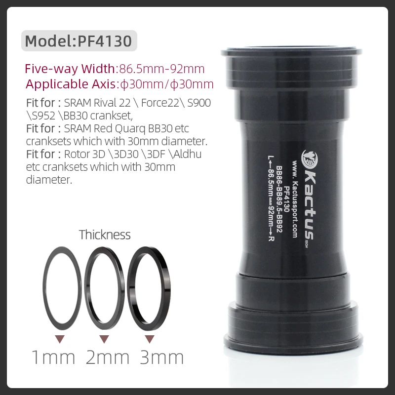 PF4124 BB86 92 Pressfit Tretlager MTB Rennrad BB PF4130 PF41-DUB Rahmenschale 86,5-92mm Passend für Shimano SRAM GXP-DUB