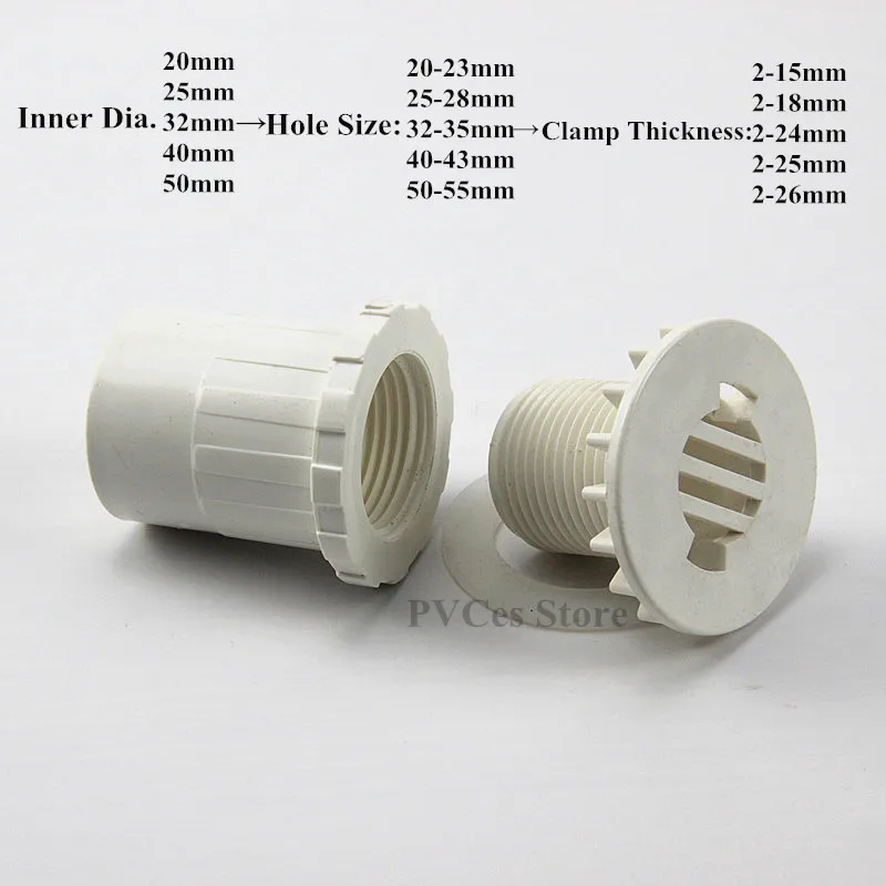 I.D 20~50mm Aquarium Fish Tank Joint Home DIY Water Supply Tube Drain Fittings Drainage PVC Pipe Straight Connectors