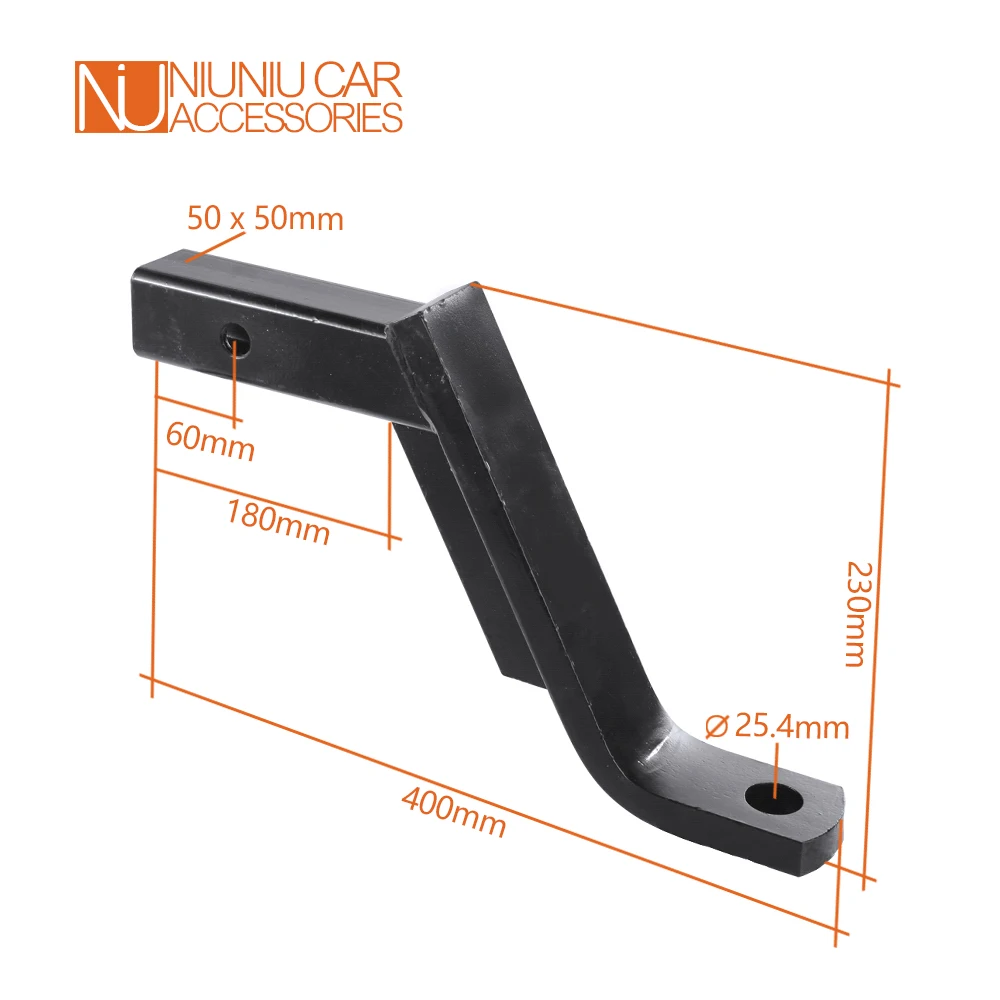 8inch Drop Tow Bar with 50mm 2inch Ball Cover Mount Tongue Hitch for Trailer Car RV Boat - Essential Accessory for Easy Towing