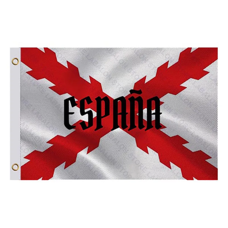 Cross of Burgundy With Word Spain Flag