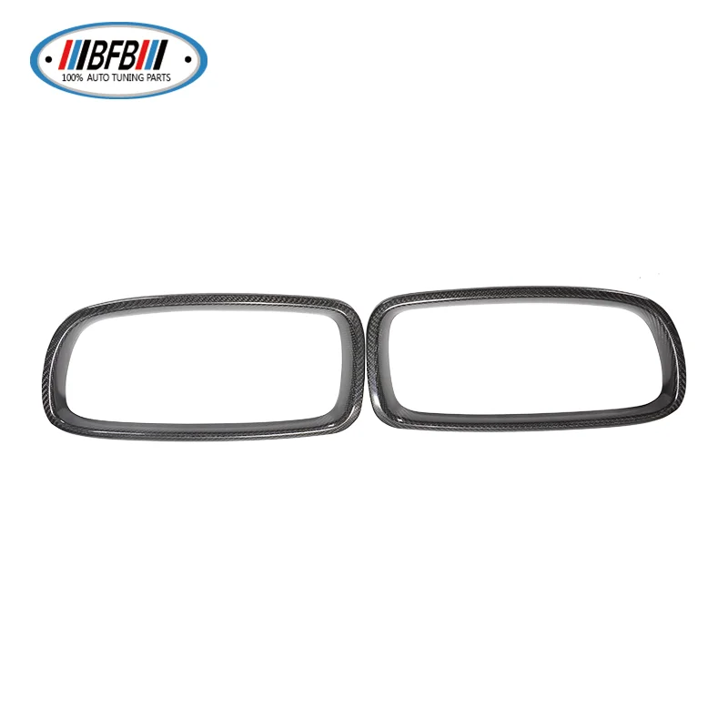 F30 High Quality Dry Carbon Fiber Front Center Grille Cover Trim Double Strips add on style For 3 Series F30