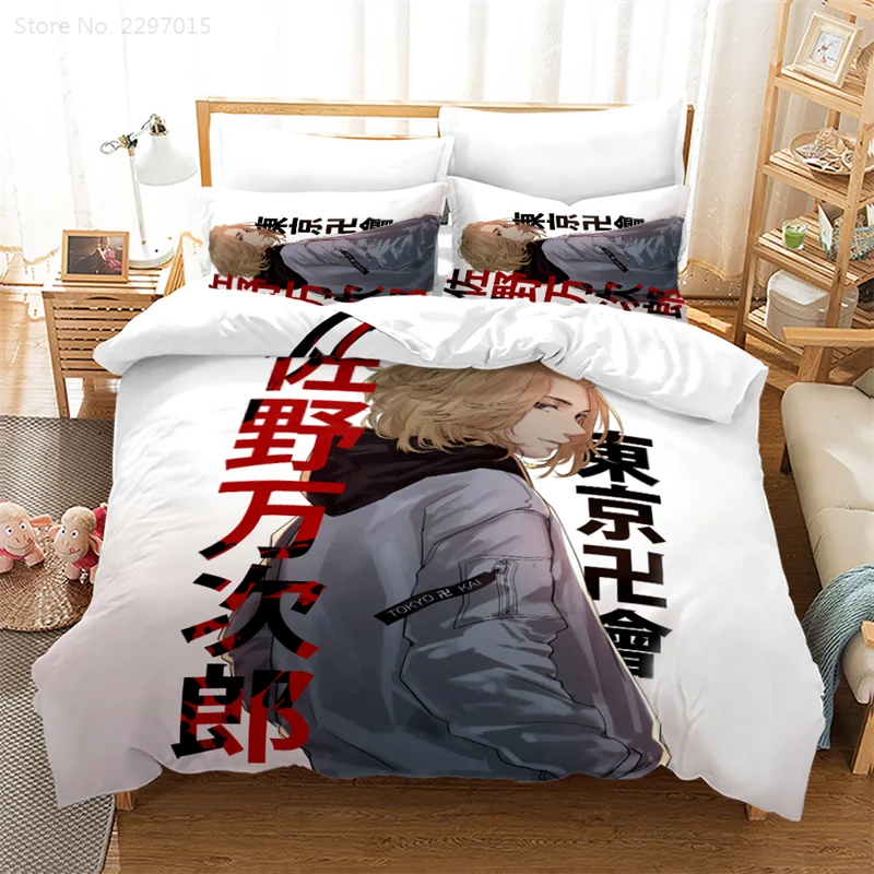 Juego de ropa de cama 3d de Anime, edredón con funda de almohada, individual, doble, tamaño King