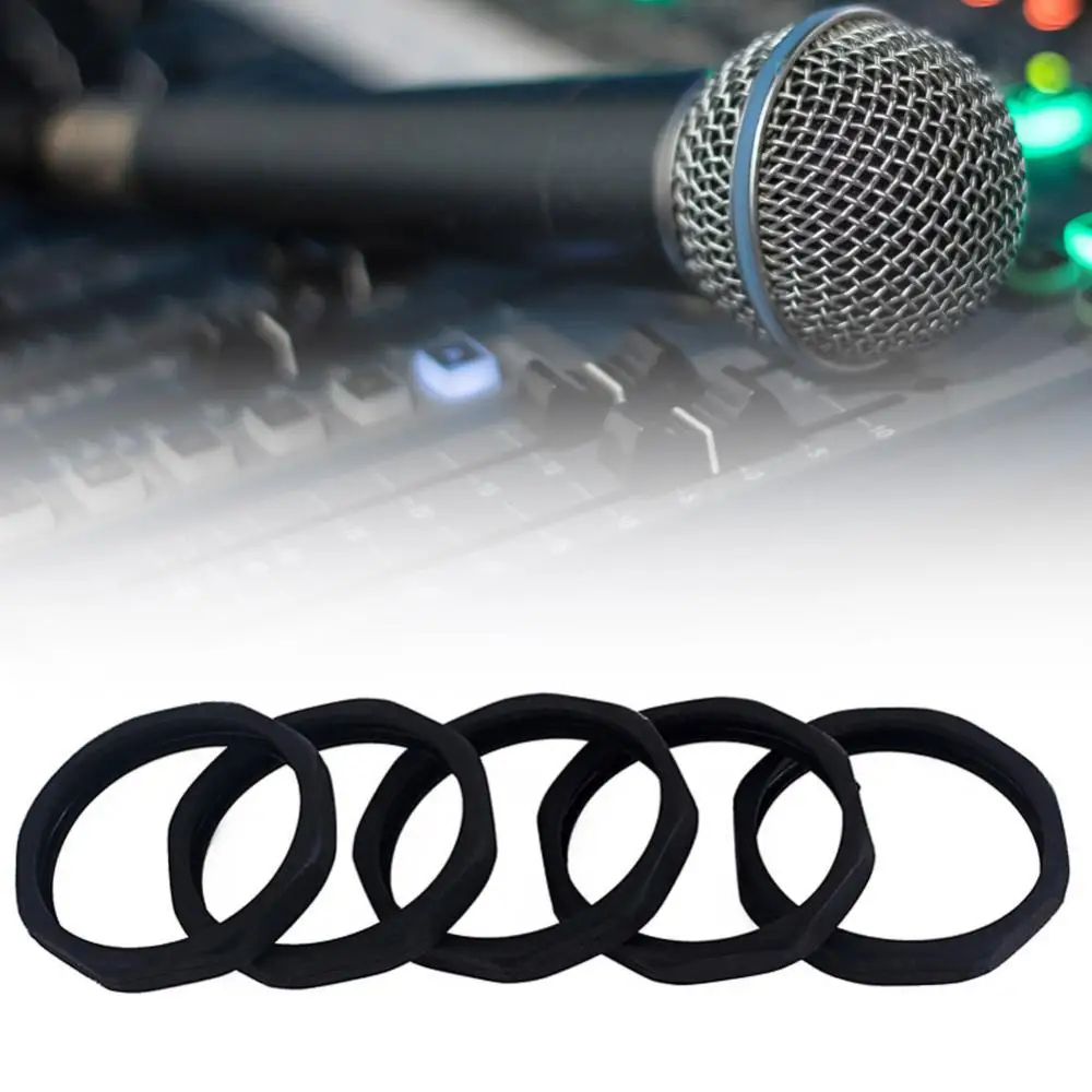 5Pcs Soft Rubber Microphone Anti-Slip Anti-drop Ring Mic Protector Accessories