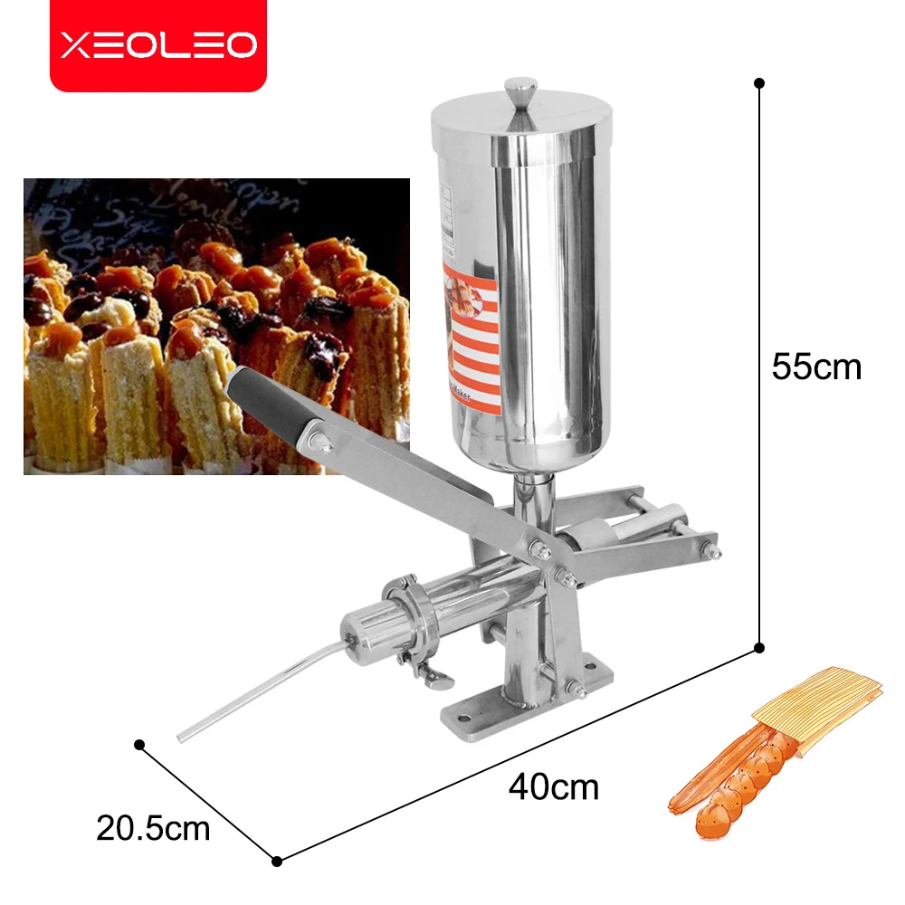 XEOLEO Commercial Churros Maker Stainless Steel 5L Automatic Churros Filler Jam Filling Device Churros Filling Machine