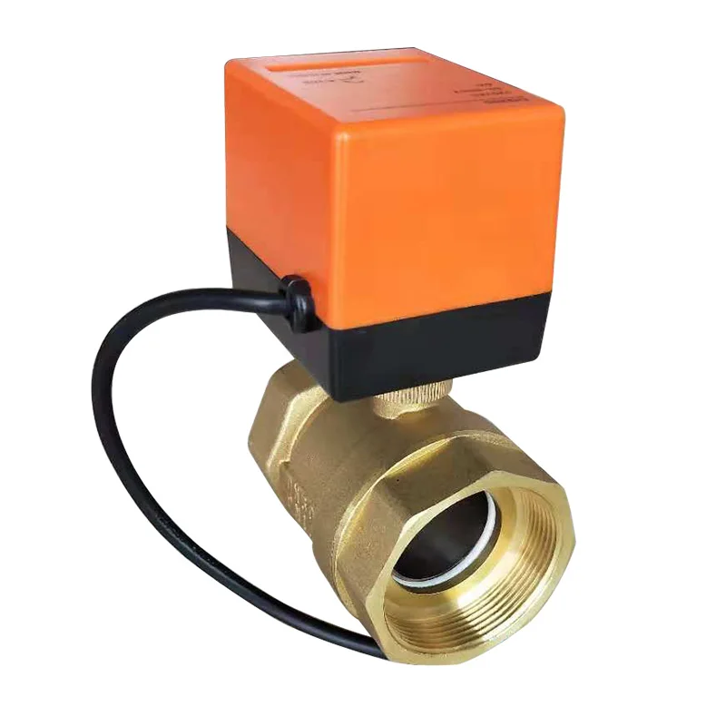 DN15 / DN20 / DN25 motorized electric 2-way brass ball valve DN20 AC 220V 2 way 3 wire -with actuator cable for gas water oil