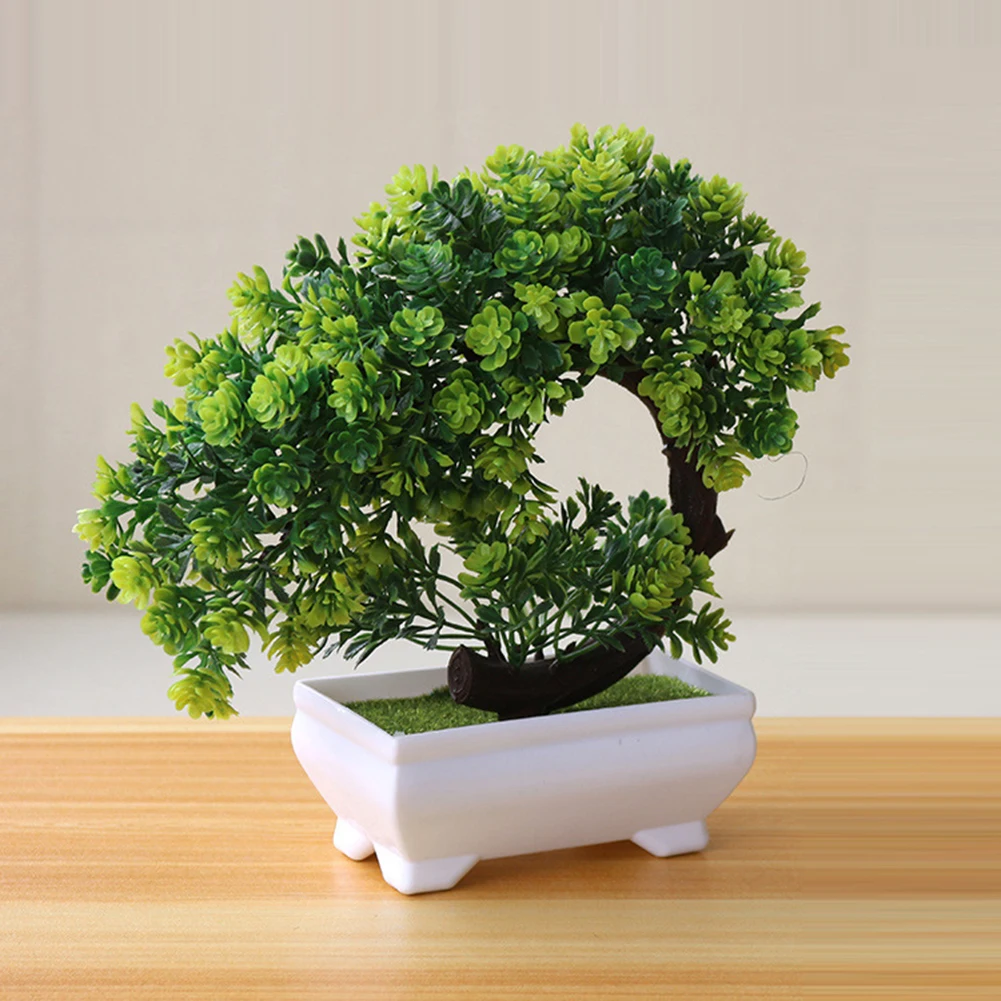 Artificial Plants Potted Bonsai Simulation Fake Potted Bonsai Fake Tree Flowers Potted Ornaments Garden Desk Home Decor