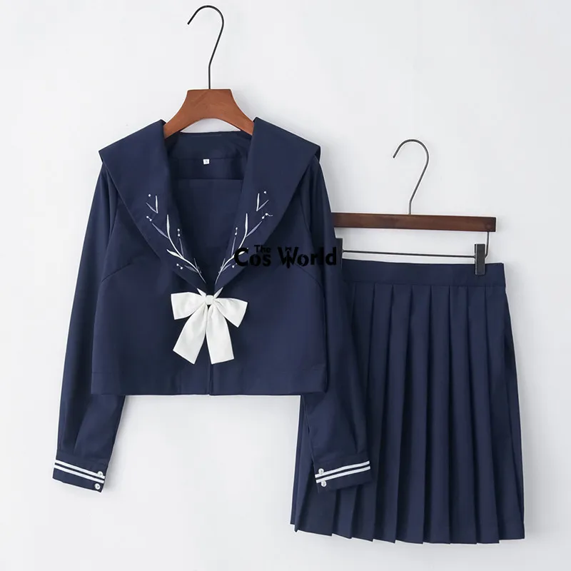 [Silver Kwastje] Marineblauw Zomer Marine Matrozenpakje Tops Rokken Jk High School Uniform Class Uniform Studenten Doek