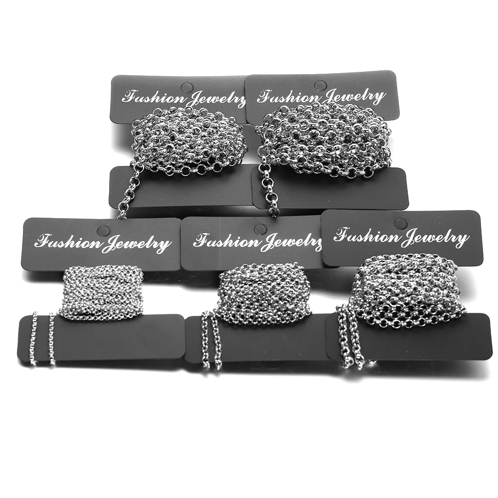 Cadenas BL de acero inoxidable de 2 metros, cadena de eslabones a granel, colgante DIY, collar, hallazgos de joyería, suministros de accesorios para