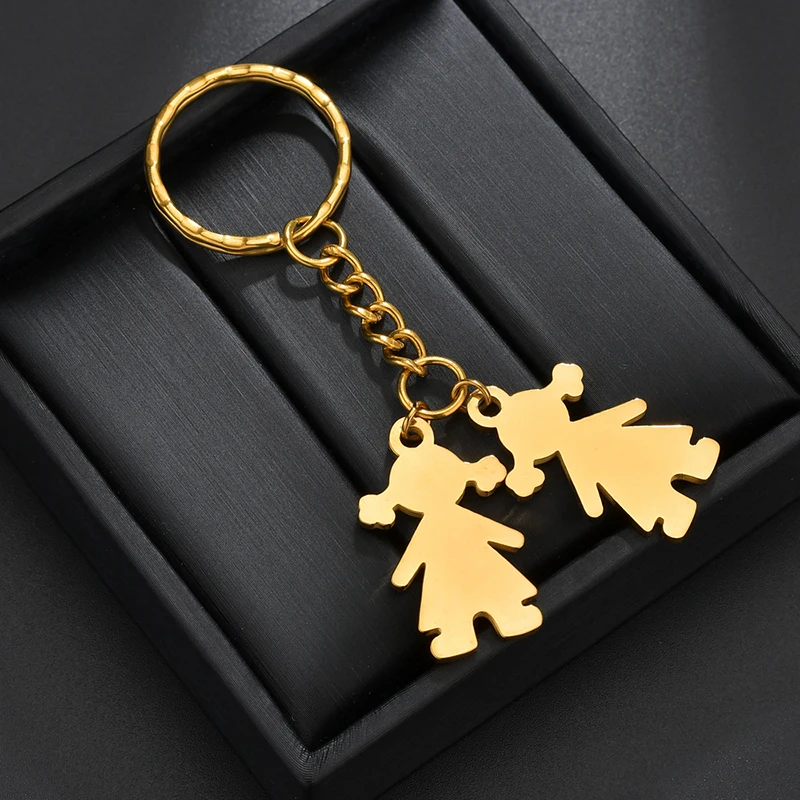 Fashion Family Boy Girl Key Rings Unisex Friends Personalized Engraved Name Date Keychain Meaningful Gifts