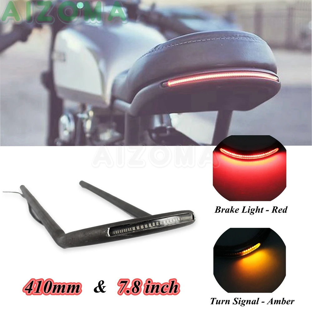 Cafe Racer Motorcycle Brat Style Longer Seat Frame Loop Hoop with LED Brake Taillight Universal For Kawasaki Ducati Honda BMW