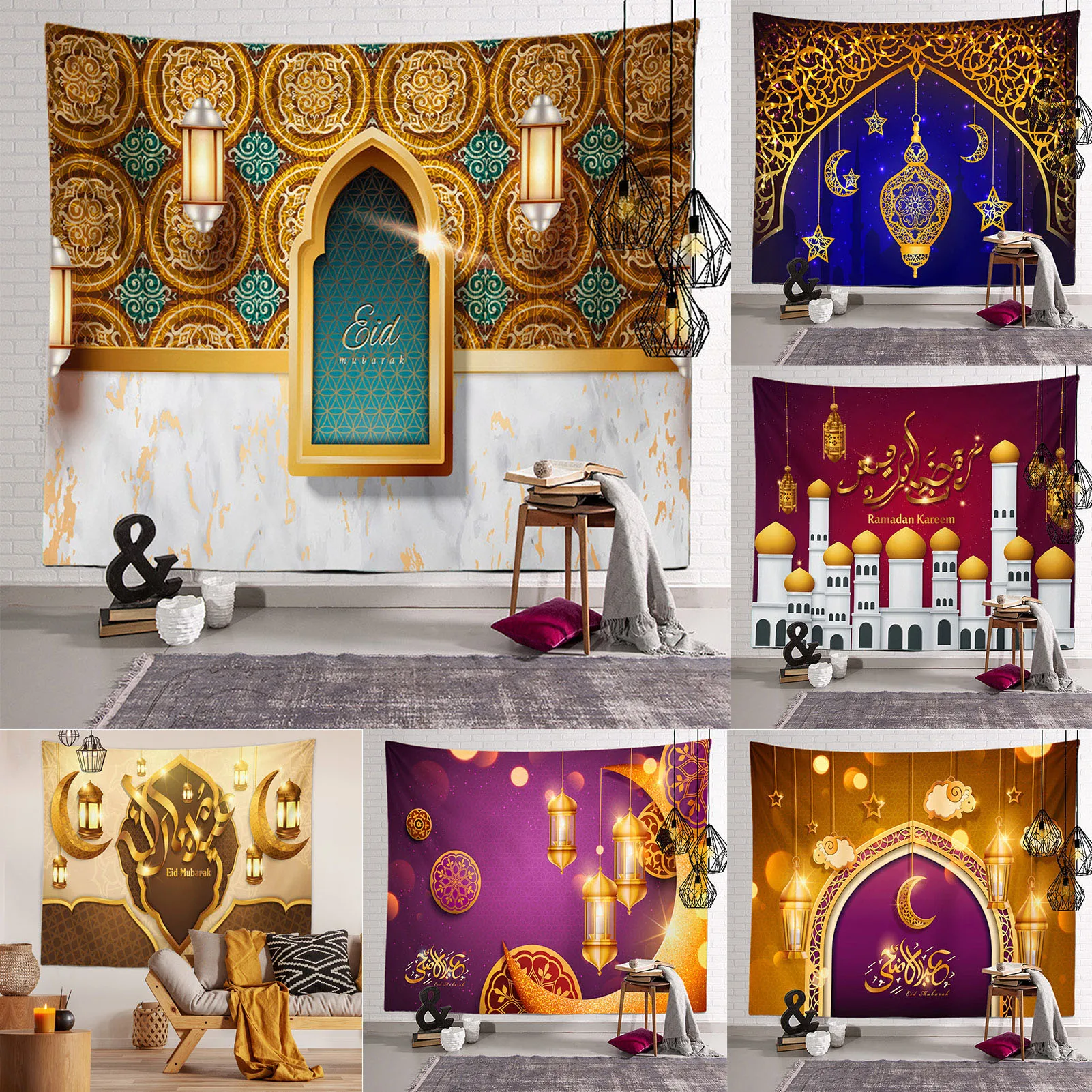 2021 Ramadan Tapestry Wall Hanging Blanket Travel Beach Towel Wild Napkin New Modern Farmhouse Decorative Wall Tapestries