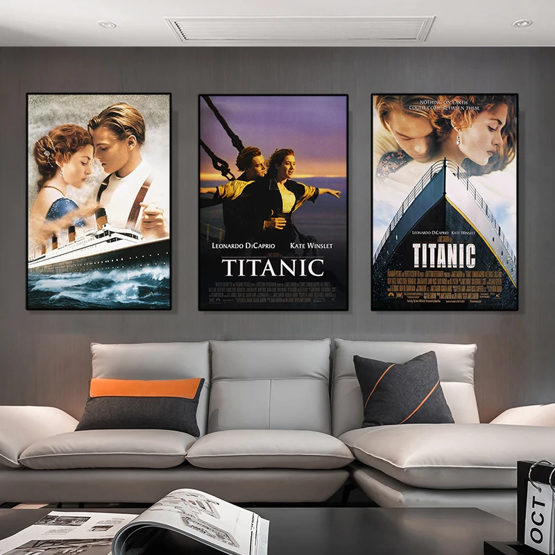 Classic Titanic Movie Poster Wall Art Canvas Painting Nordic Romantic Figure Painting Prints Home Decor Wall Picture For Bedroom