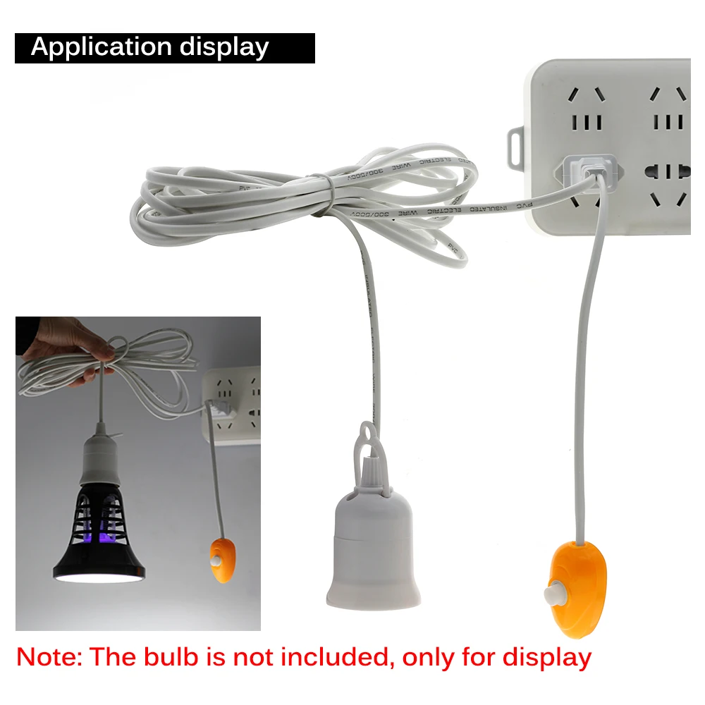 E27 Lamp Bases With 4M 8M Power Cord Independent Push Button Switch EU Plug E27 Screw Interface Lamp Holder