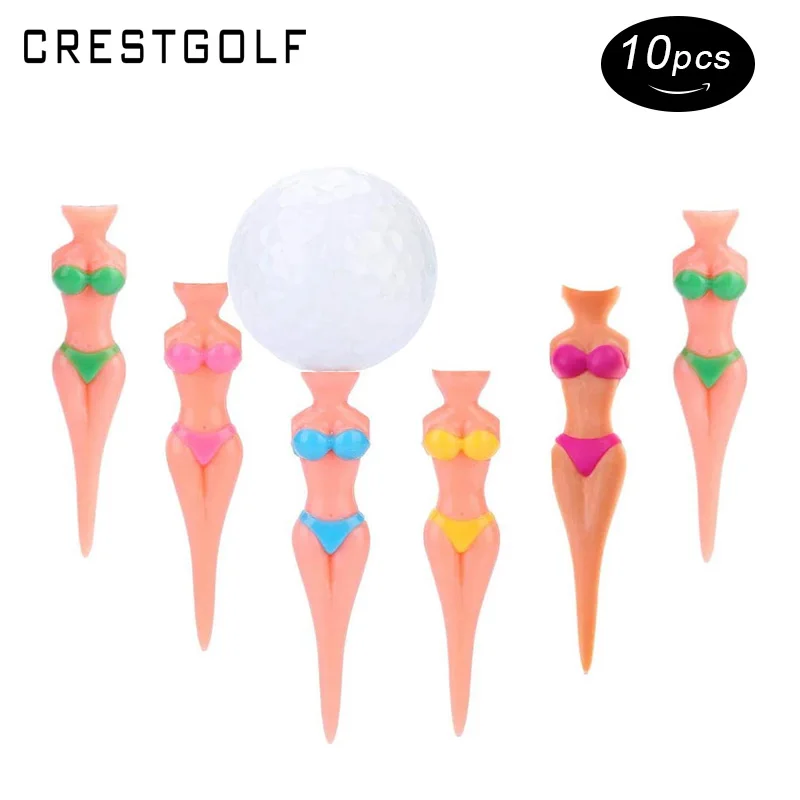 

CRESTGOLF 10pcs/Bag GOLF Tees Bikini Girl Woman Sexy Lady 83mm Golf Practice Tees Fun Divot Tools Home Golf Accessories