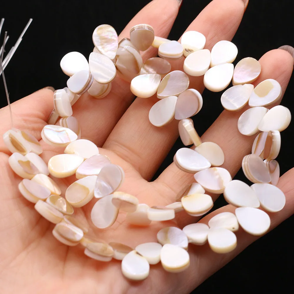 Natural Freshwater Water Drop Shape Mother of Pearl Shell Beads DIY for Necklace Jewelry Making Gift Size 10x15mm 8x12mm