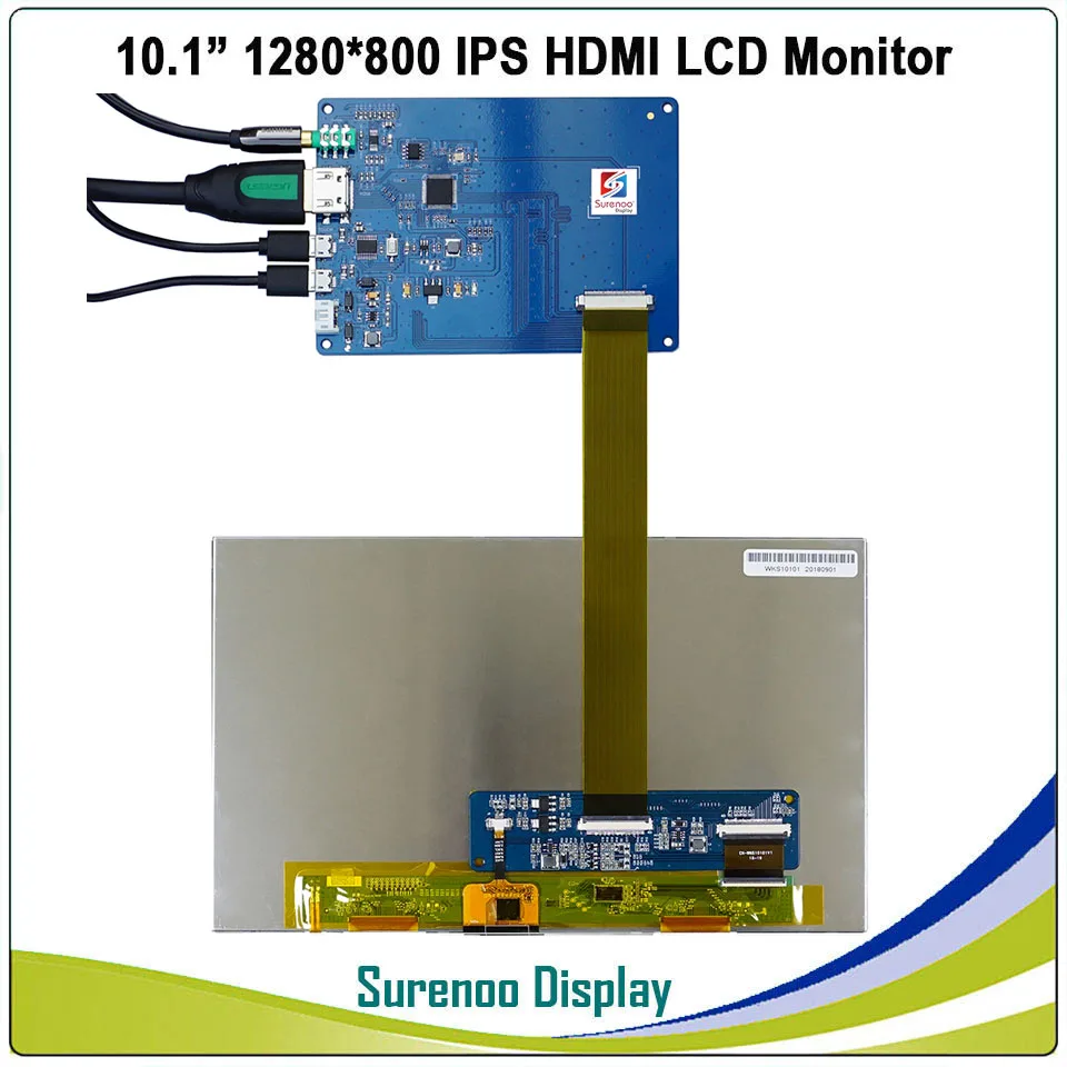Module écran tactile LCD, 10.1x1280, 800 pouces, Compatible HDMI, IPS, USB, capacitif, Audio, pour Raspberry Pi