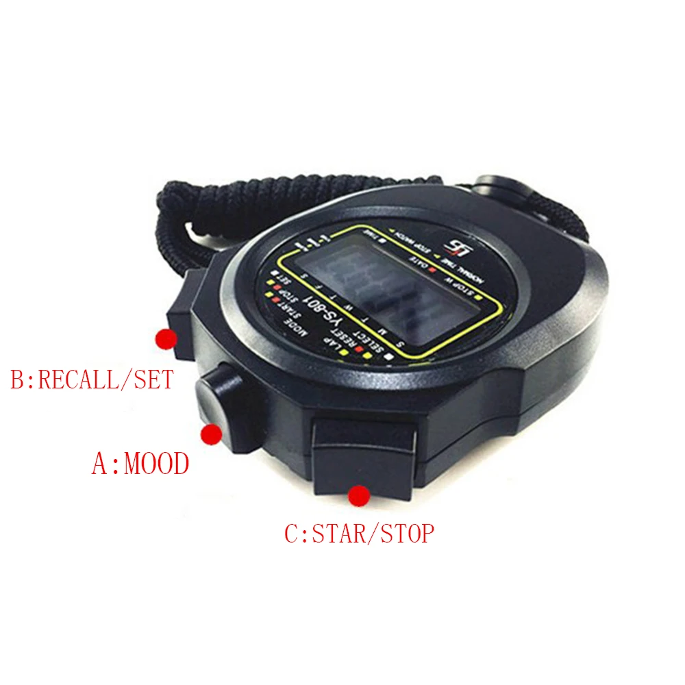 Waterproof Sports Referee Stopwatch Timer Fitness Running Track And Field Training Stopwatch