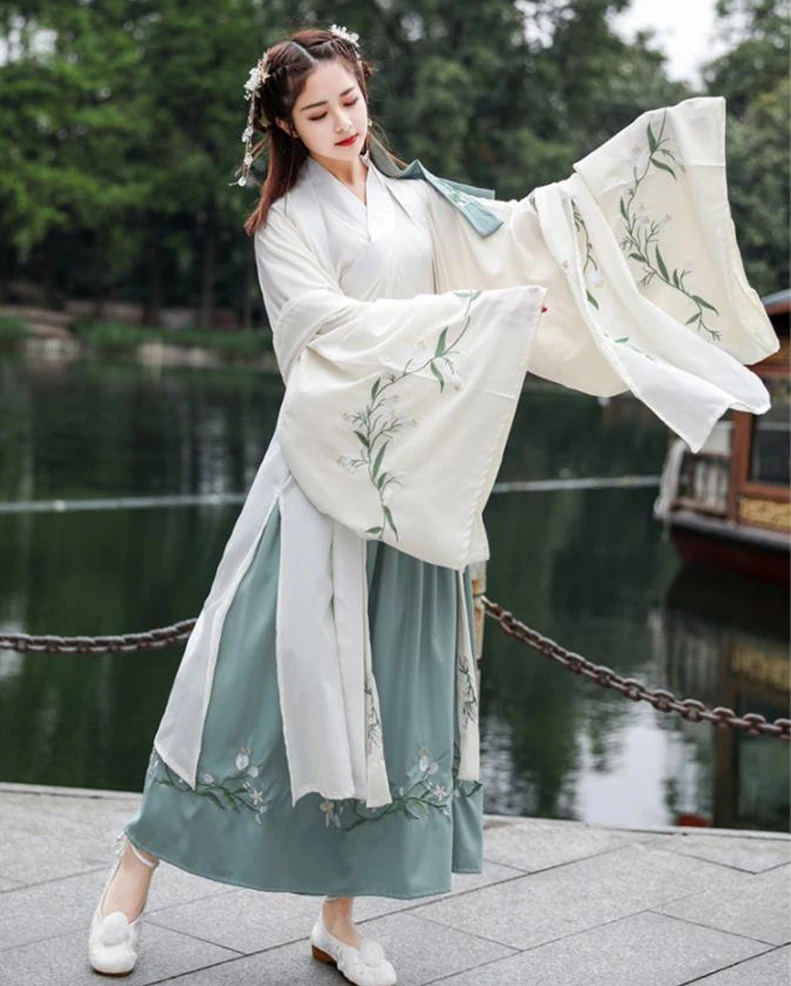 

Du Ruo large-sleeved shirt Hanfu women Chinese skirt Wei Jin elegant Hanfu skirt student daily wide-sleeved Hanfu princess skirt