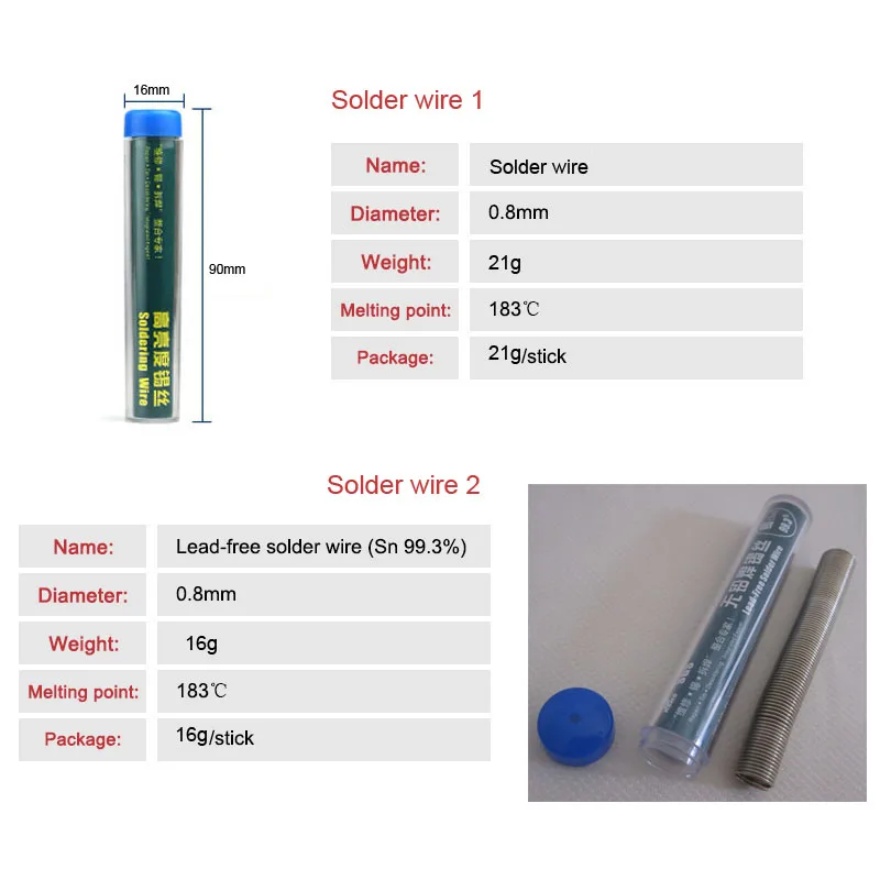 Yihua Tubo Dispenser Filo di Saldatura Strumento di 0.8 Millimetri di Alta Qualità No-Clean Filo di Saldatura Attiva