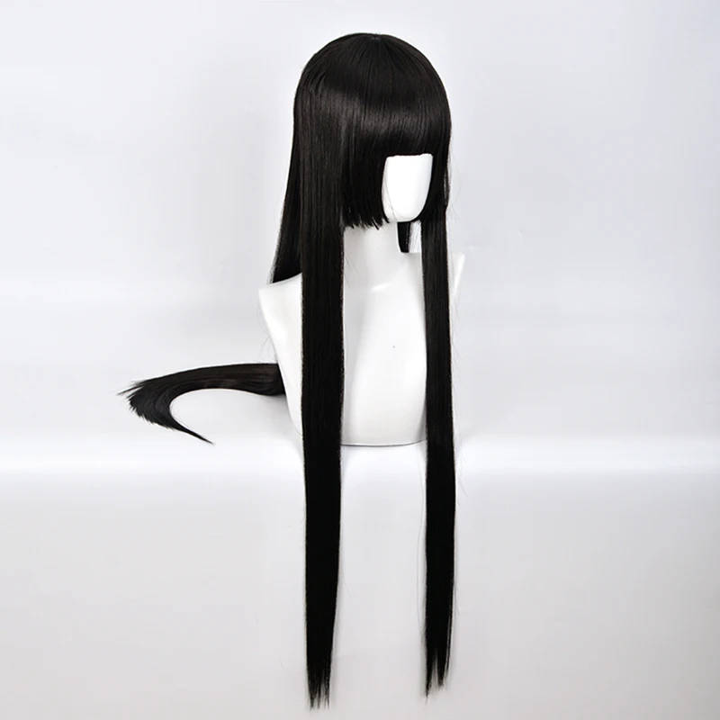 100Cm Kakegurui Yumeko Jabami Cosplay Bộ Tóc Giả Đen Thẳng Chịu Nhiệt Tóc Tổng Hợp Perucas Cosplay Bộ Tóc Giả Với