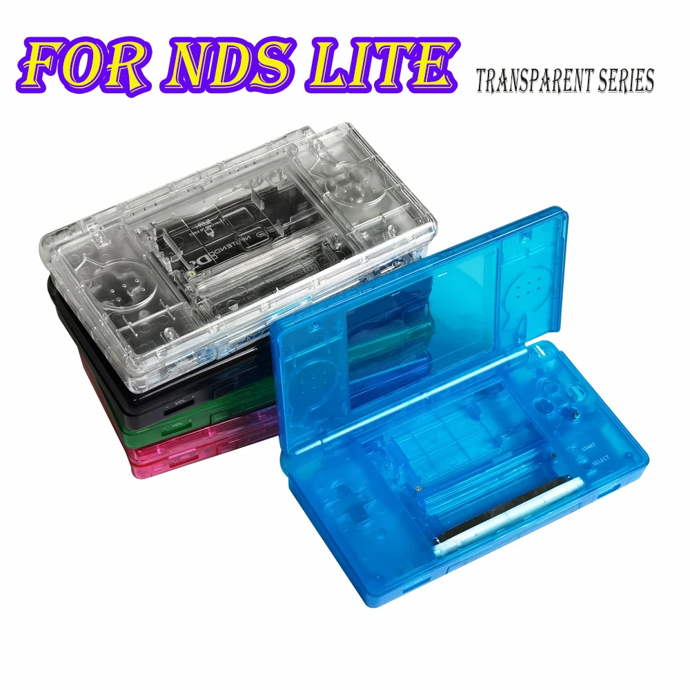 واضح أبيض/أسود الإسكان شل الغلاف مجموعة كاملة استبدال ل نينتندو DS لايت ل NDSL لعبة وحدة التحكم غطاء