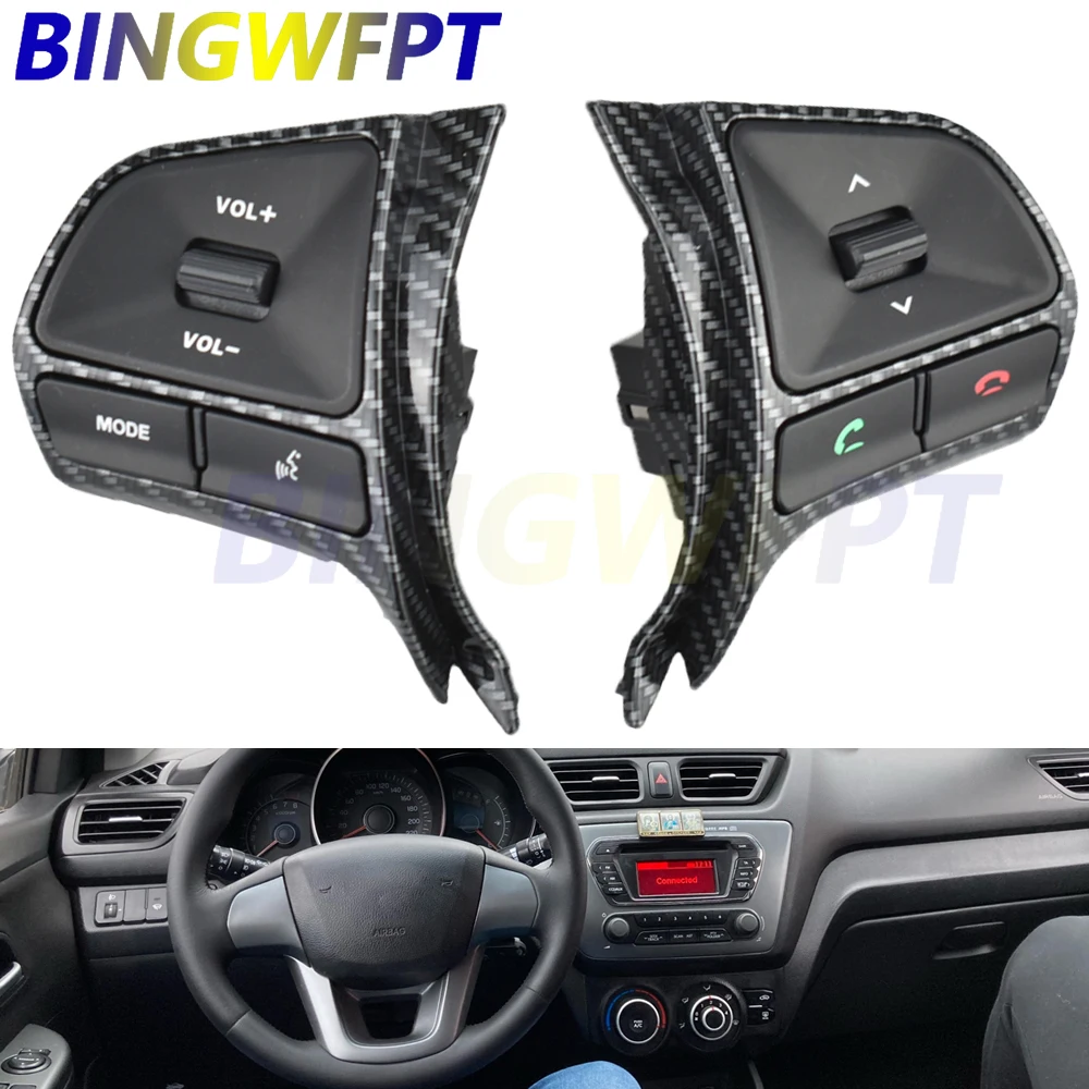 Car Accessories Multifunctional Steering Wheel Control Button for KIA RIO 2011-2014 Audio Phone Volume Switch for BT