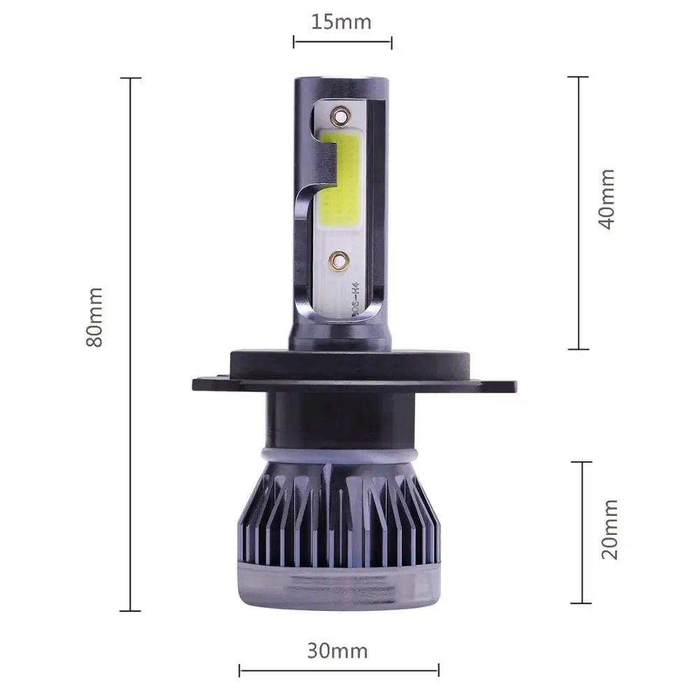 2 sztuk samochodów Led reflektor 12000LM H1 H3 H7 H8 H9 H11 9005 HB3 9006 HB4 9012 H4 9003 Hi/Lo 3000K 6000K 8000KAuto lampa czołowa żarówka