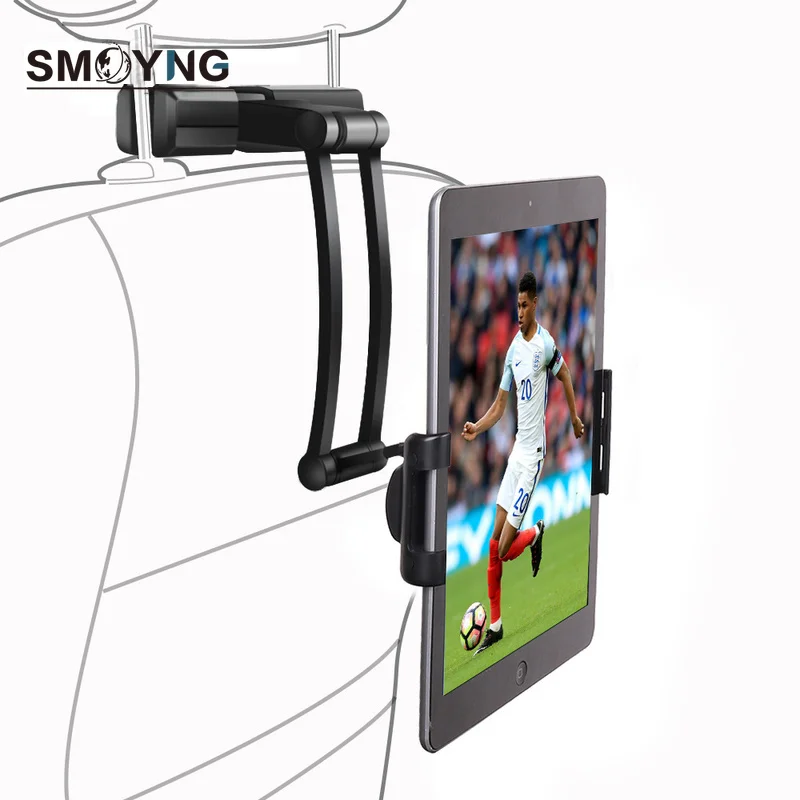 SMOYNG-Alumínio Back Seat Encosto de Cabeça para iPhone, iPad Air, Mini 2, 3, 4, Pro, Suporte de Montagem, Tablet, Telefone, Carro, Stand, 5-13 