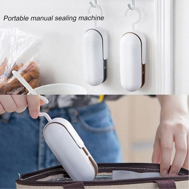 Household Handy Mini Snacks Bag Sealer Clips Hand Pressure Vacuum Food Preservation Sealing Machine Kitchen Supplies