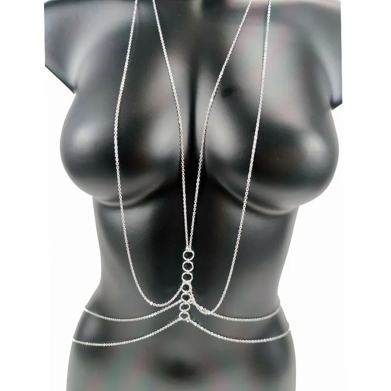 Körper Kette Körper Schmuck Brust Kette Bikini Sexy Mode Bauch Ketten Taille für Frauen Goth Strand Sommer Punk Geschenk Zubehör